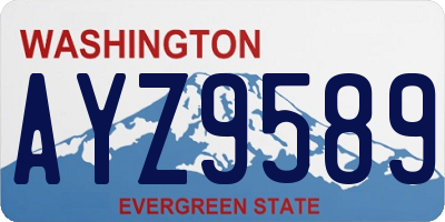 WA license plate AYZ9589