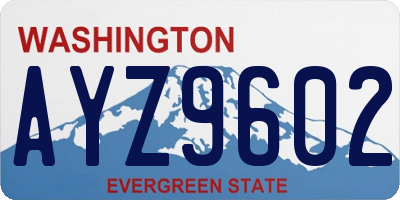 WA license plate AYZ9602