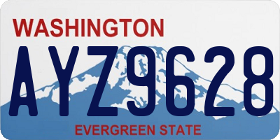 WA license plate AYZ9628