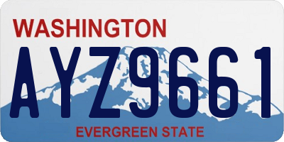 WA license plate AYZ9661