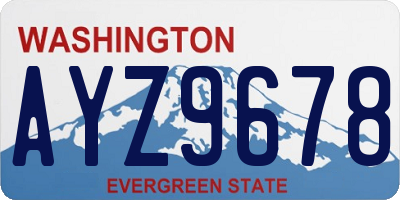 WA license plate AYZ9678