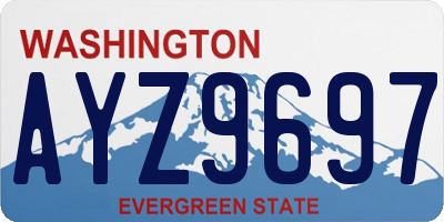 WA license plate AYZ9697