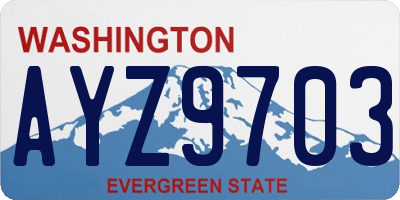 WA license plate AYZ9703