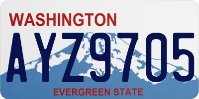 WA license plate AYZ9705