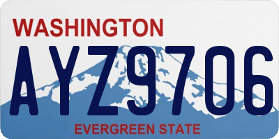 WA license plate AYZ9706