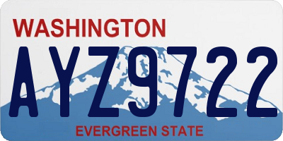 WA license plate AYZ9722