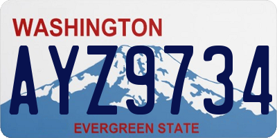 WA license plate AYZ9734
