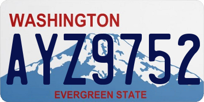 WA license plate AYZ9752