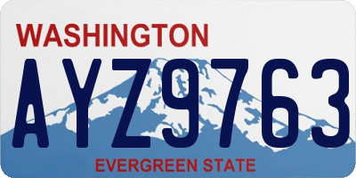 WA license plate AYZ9763