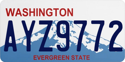 WA license plate AYZ9772