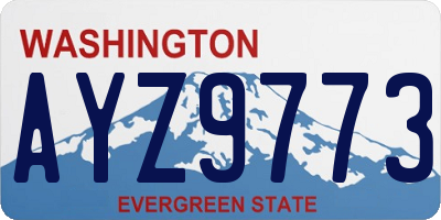 WA license plate AYZ9773