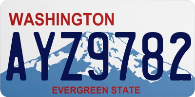 WA license plate AYZ9782