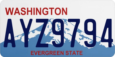 WA license plate AYZ9794