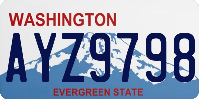 WA license plate AYZ9798