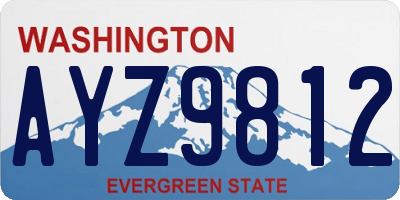 WA license plate AYZ9812