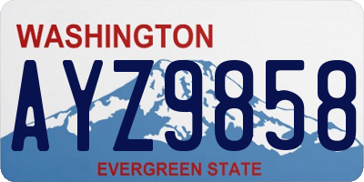 WA license plate AYZ9858