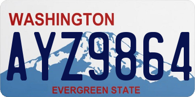 WA license plate AYZ9864