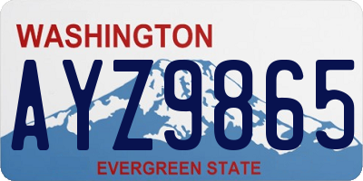 WA license plate AYZ9865
