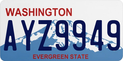 WA license plate AYZ9949