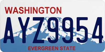 WA license plate AYZ9954