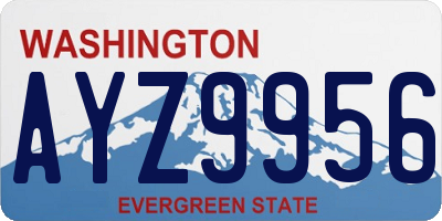 WA license plate AYZ9956