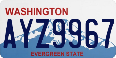 WA license plate AYZ9967