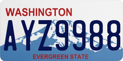 WA license plate AYZ9988
