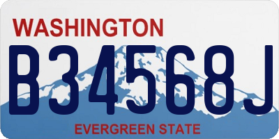 WA license plate B34568J