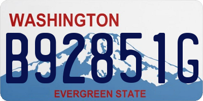 WA license plate B92851G