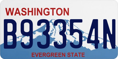 WA license plate B93354N