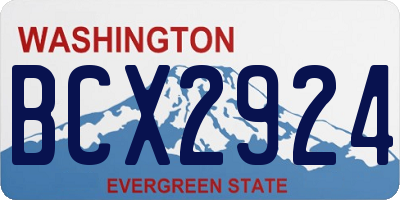 WA license plate BCX2924