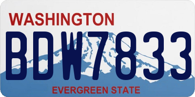 WA license plate BDW7833