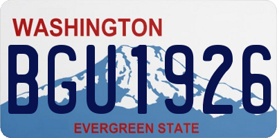 WA license plate BGU1926
