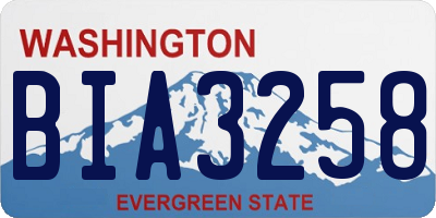 WA license plate BIA3258