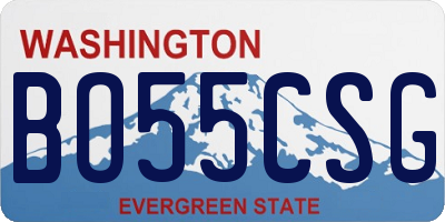 WA license plate BO55CSG