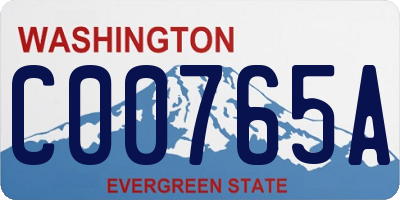 WA license plate C00765A