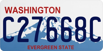 WA license plate C27668C
