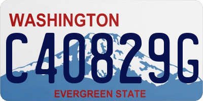 WA license plate C40829G