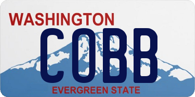 WA license plate COBB