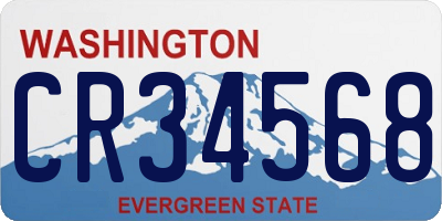 WA license plate CR34568