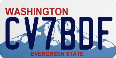 WA license plate CV7BDF