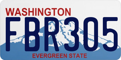 WA license plate FBR305