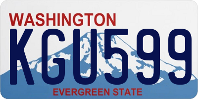 WA license plate KGU599