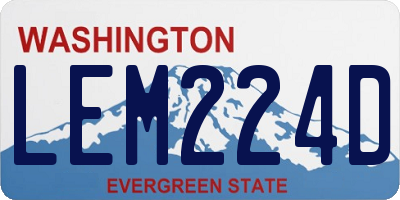 WA license plate LEM224D