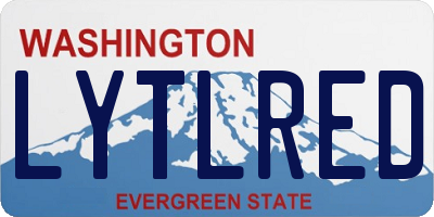 WA license plate LYTLRED