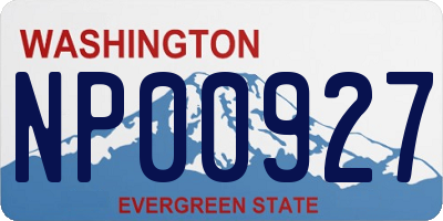 WA license plate NP00927