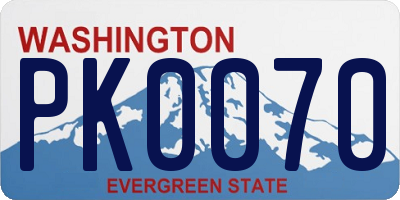 WA license plate PK0070