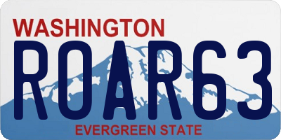 WA license plate ROAR63