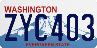 WA license plate ZYC403