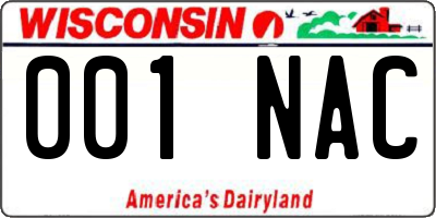 WI license plate 001NAC